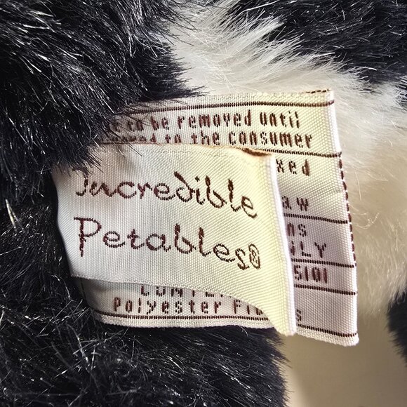 Incredible Petables Cat Plush Domino Fat Black White Tuxedo Kitten Stuffed VTG - Picture 10 of 14